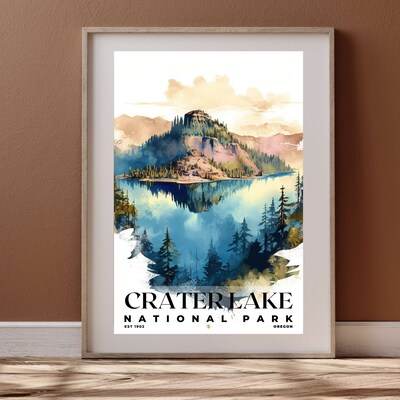 Crater Lake National Park Poster, Travel Art, Office Poster, Home Decor | S4 - image3